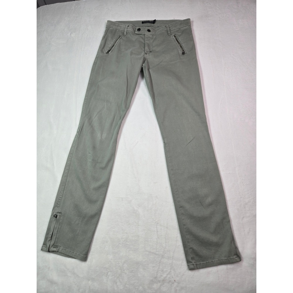 Sanctuary for Anthropologie Sage Green Moto Utility Zipper Hem Pants 28 A981-992